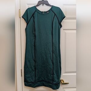 Green Dress with Black Accents